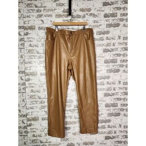 Abercrombie & Fitch Pants Size 35/20 Faux Leather 90s Straight Ultra High Rise